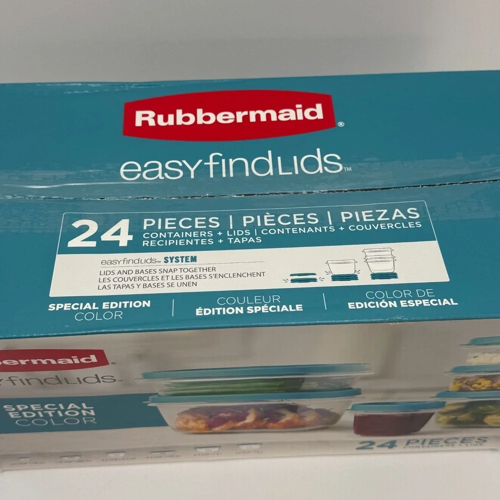 Rubbermaid Easy Find Lids 24 Piece Special Edition Color Food Storage Set NIB